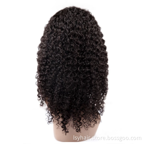 Lsy Hand Tied Full Lace Wig Virgin Pre-Plucked Human Hair Kinky Curly Full Lace Wig With Baby hair
